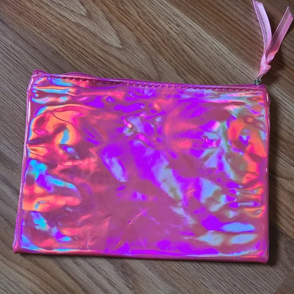 🦩3/$30 Pink Holographic BTS Makeup Bag NWOT - Picture 2 of 3